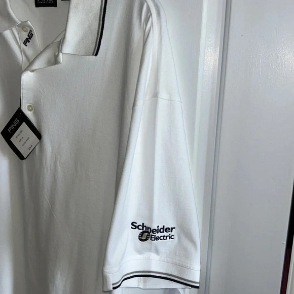 PING COLLECTION golf polo white shirt ! 100 cotton ! Schneider electric - Picture 7 of 11